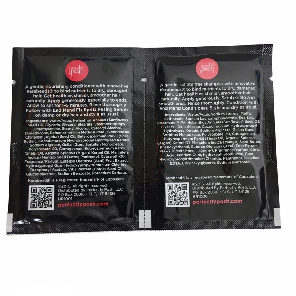 PERFECTLY POSH End Mend Split End Fusing Shampoo Conditioner Sample Packs - Picture 3 of 3